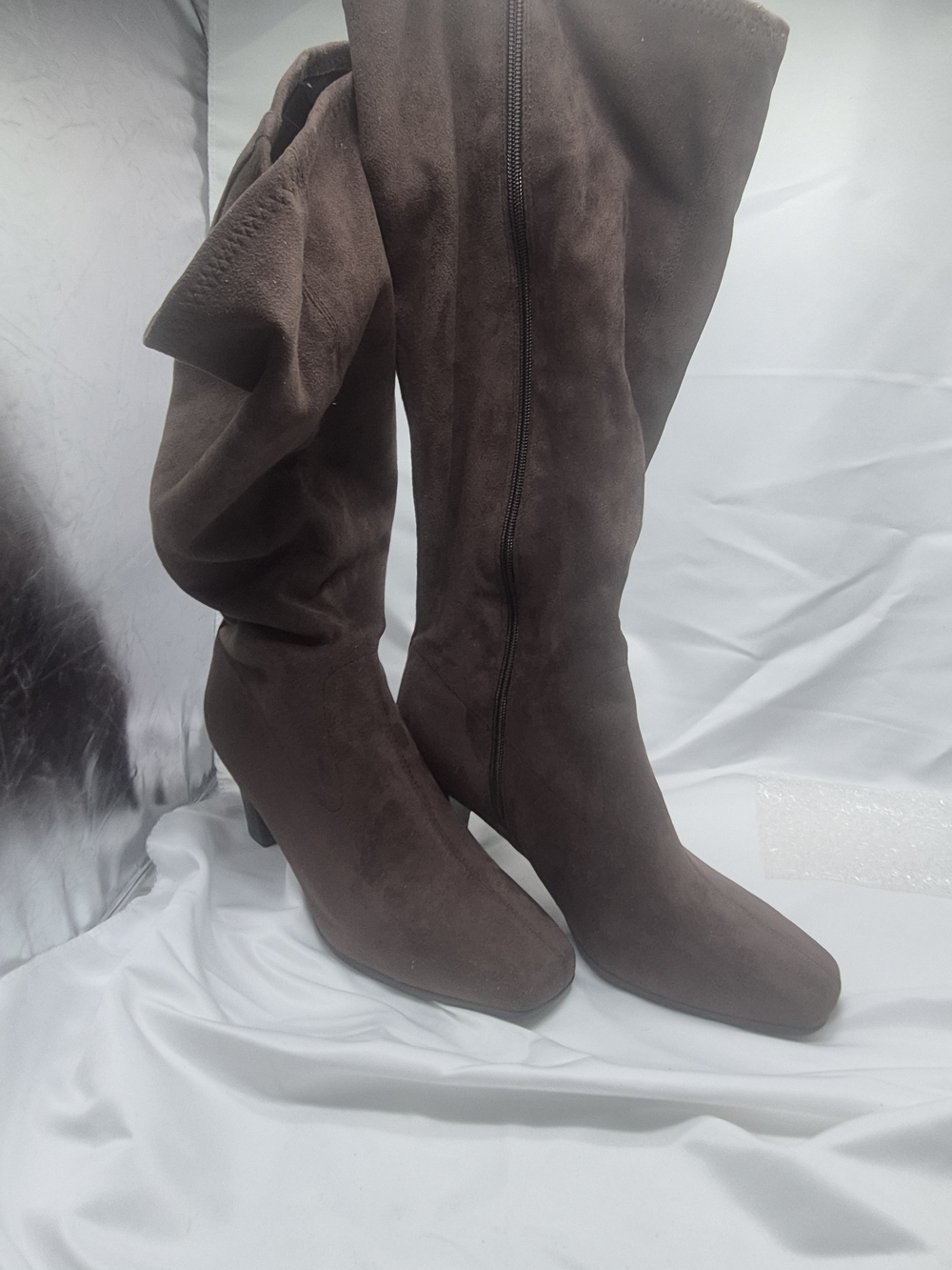 Women's Tall Brown Suede Knee-High Boots